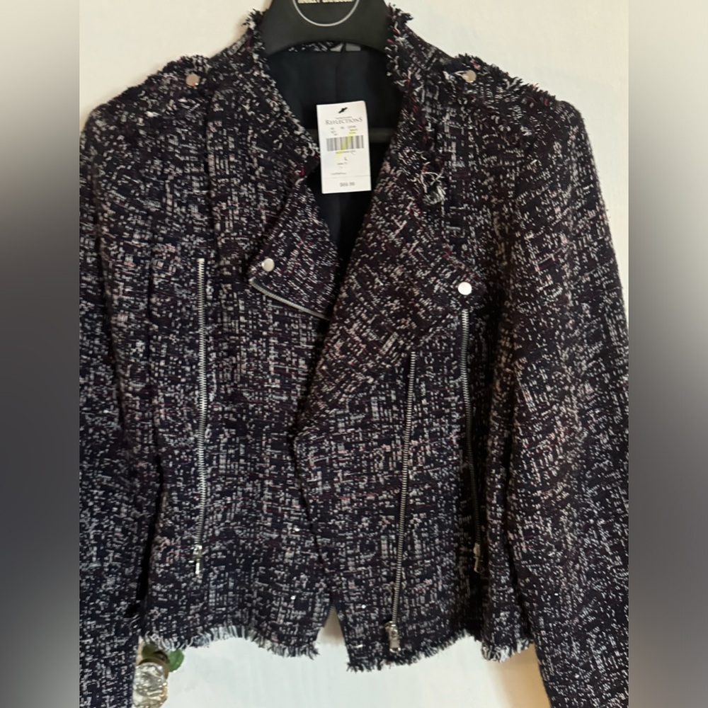Tweed moto style jacket